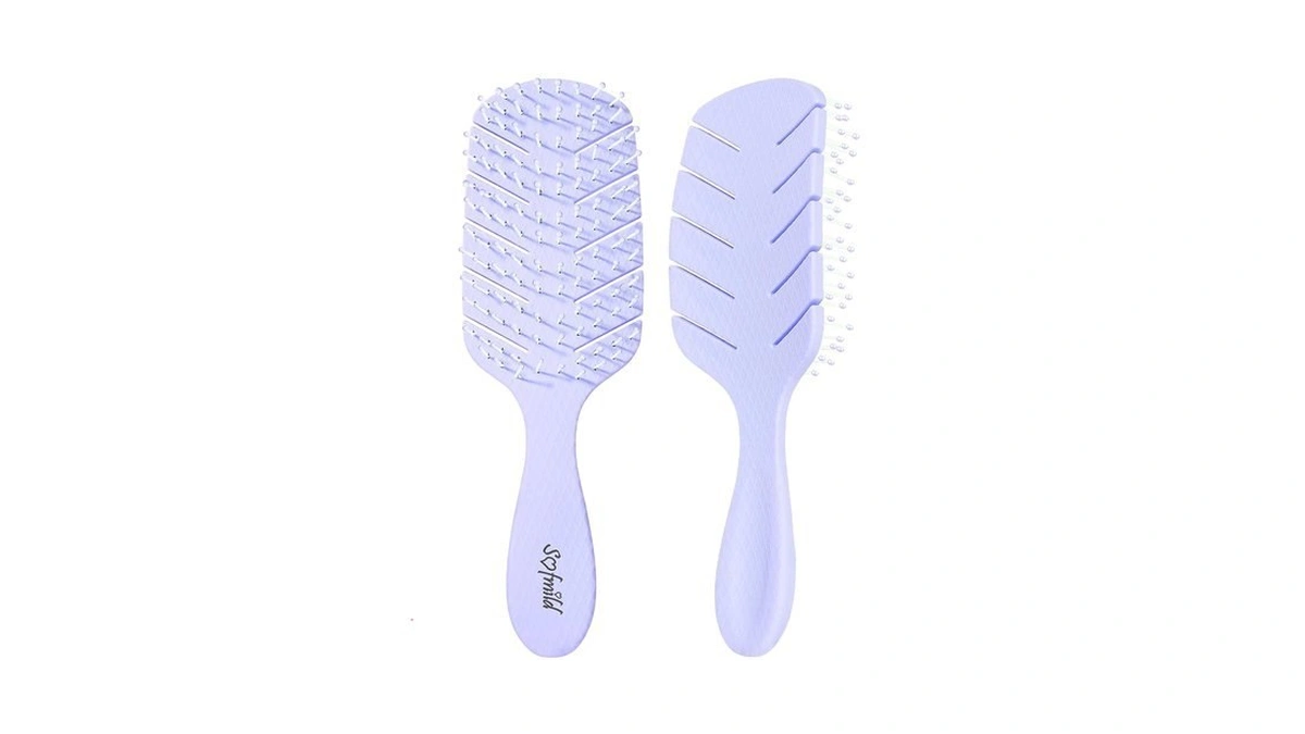 Hair Brush, Vented Paddle Detangle Brush, Purple