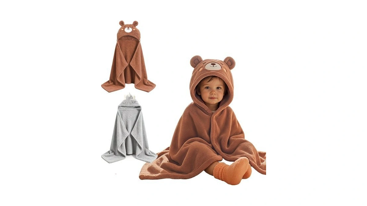 Cilpir 2 Pack Baby Hooded Towel Coral Fleece Baby Bath