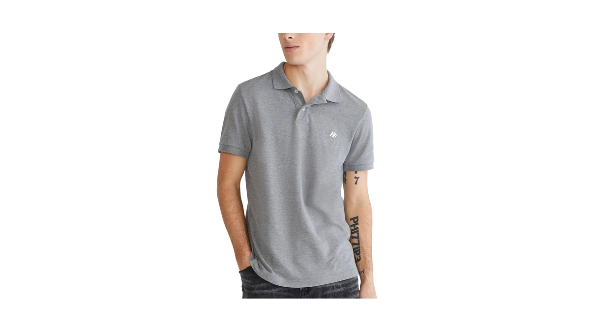 Aero A87 Solid Pique Polo, Charcoal Heather Grey, M
