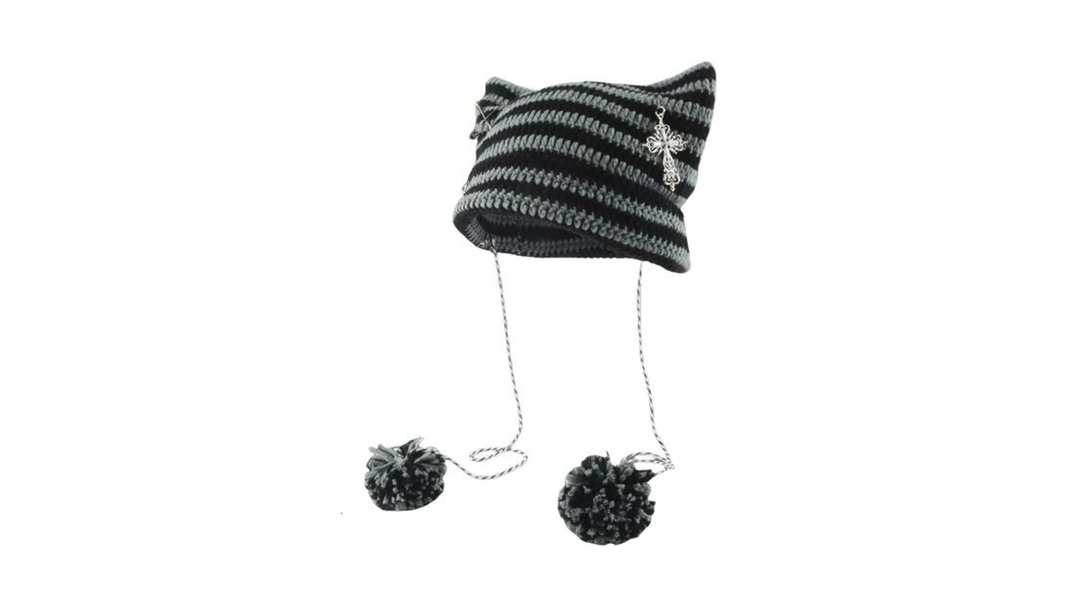 Tyhotuly Women Y2k Gothic Knitted Winter Hats Grunge Emo Alt