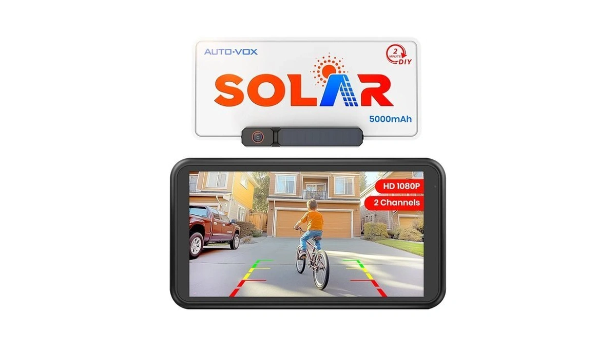 Auto-vox Solar Wireless Backup Camera: 5" 1080p Monitor, 2 Min