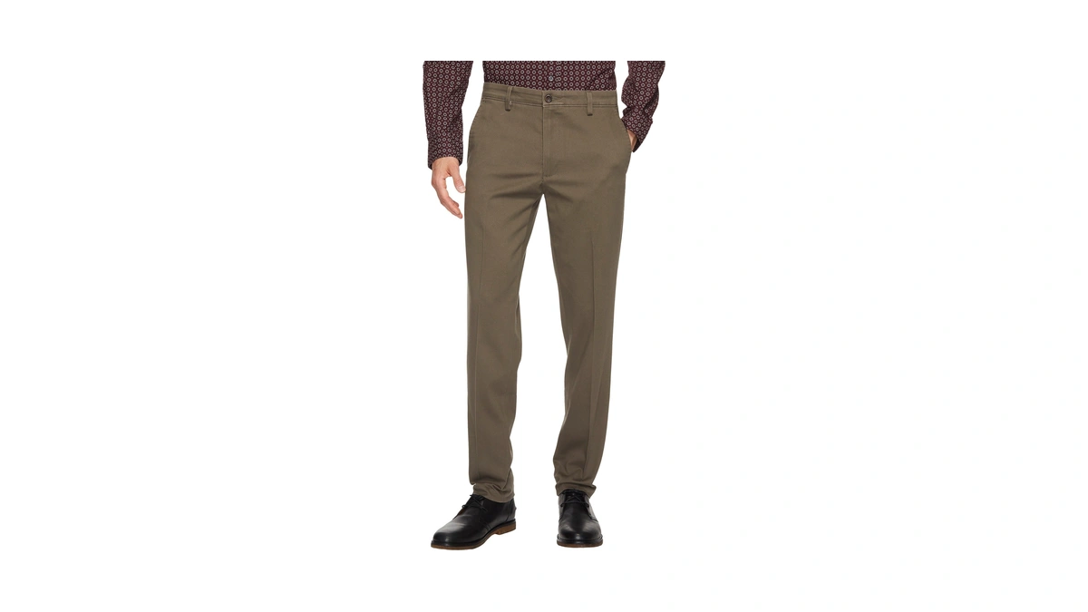 Dockers Men's Slim Fit Easy Khaki Pants, Dark Pebble, 30w