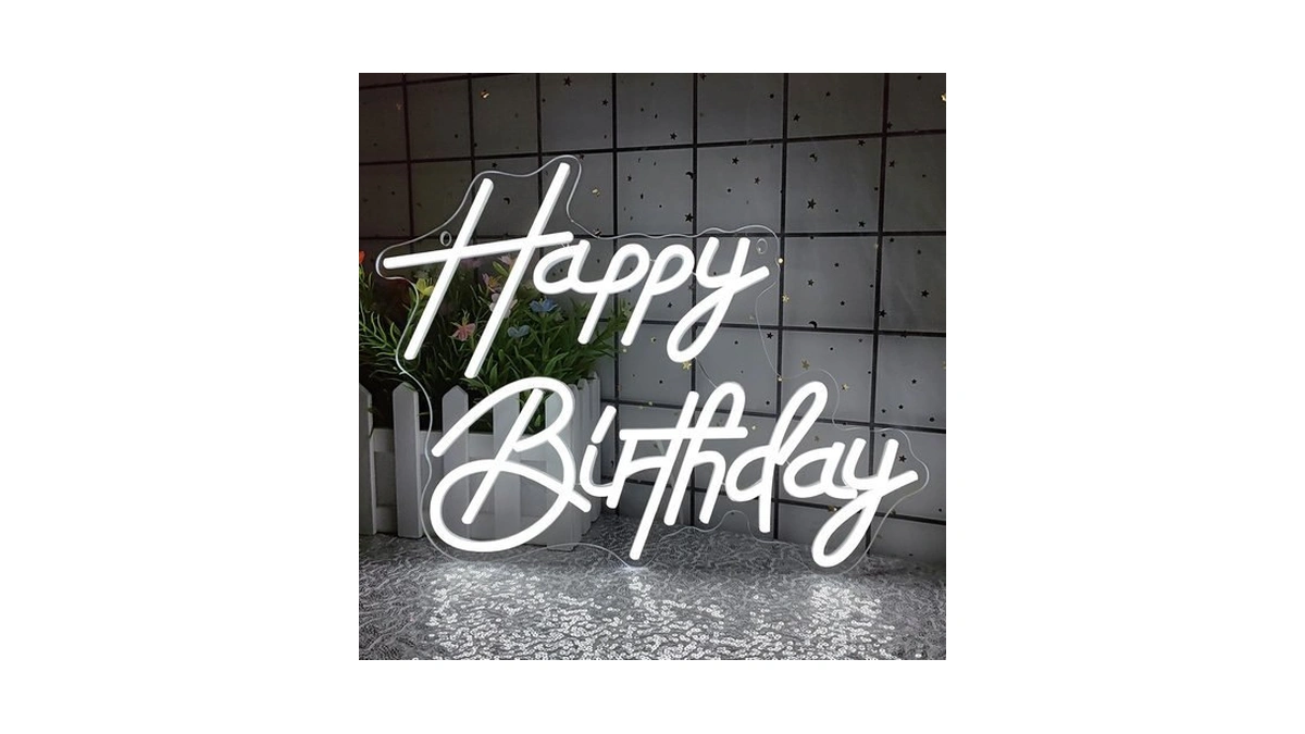 Happy Birthday Neon Sign For Wall Decor Led