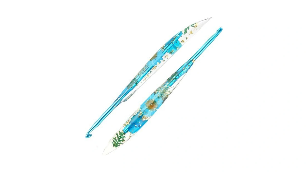 5mm Crochet Hook, Ergonomic Crochet Hooks With Floral Resin Grips
