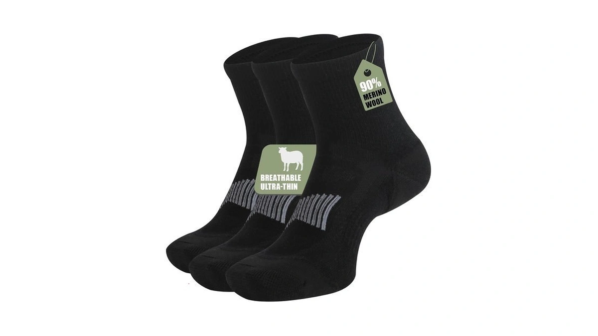 Rztt 3 Pairs 90% Merino Wool Socks For Men Athletic