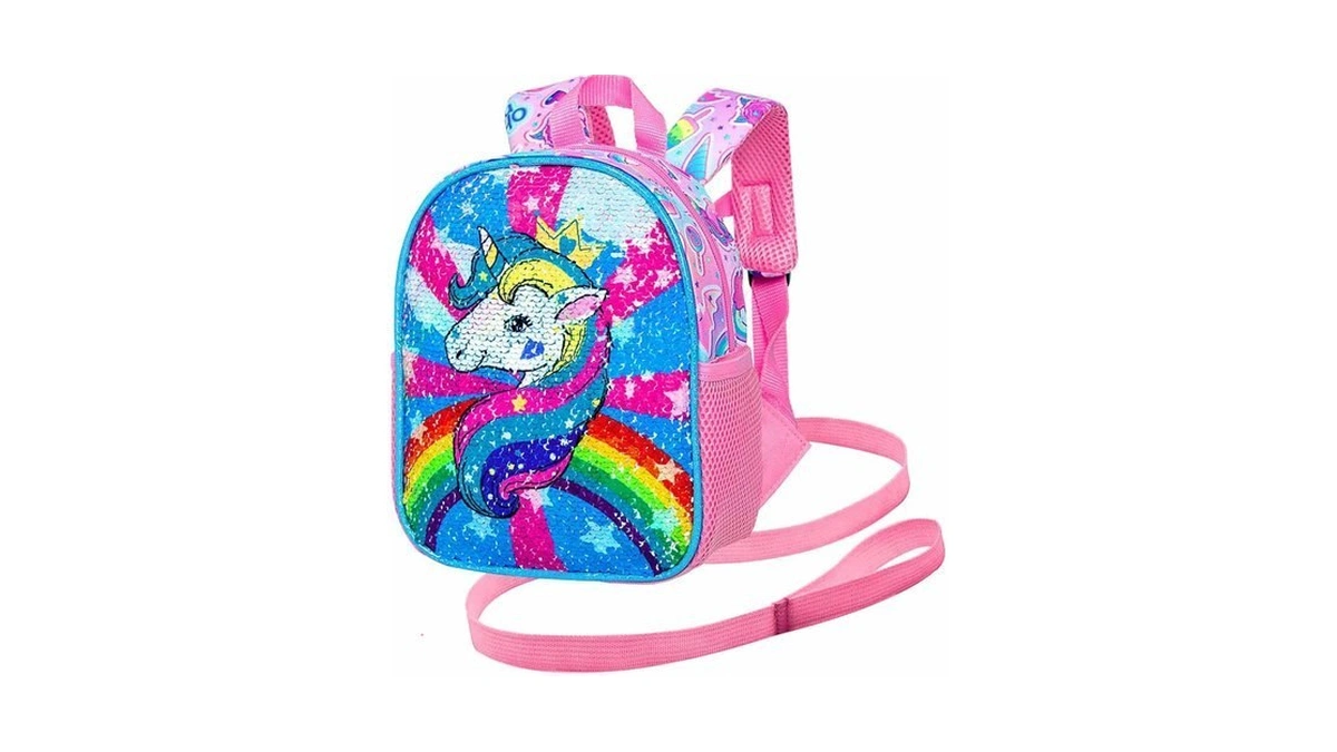 Agsdon Toddler Backpack With Leash, 9.5" Baby Unicorn Safety Leashes