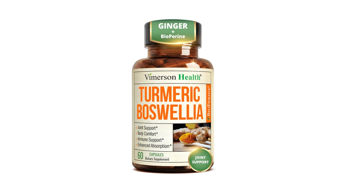 Boswellia Serrata Turmeric Curcumin Supplement: Organic Tumeric, Boswellia Extract, Ginger