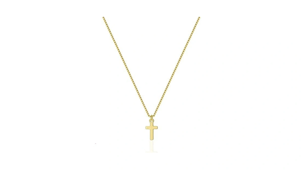 Nixmax Small Cross Necklace For Women, Silver Plated Minimalist Charm