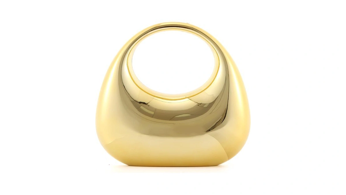 Oweisong Acrylic Clutch Purse For Women Gold Moon Evening Handbag