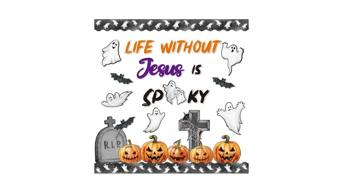Beyumi Halloween Bulletin Board Set - 67pcs Halloween Christian Bulletin