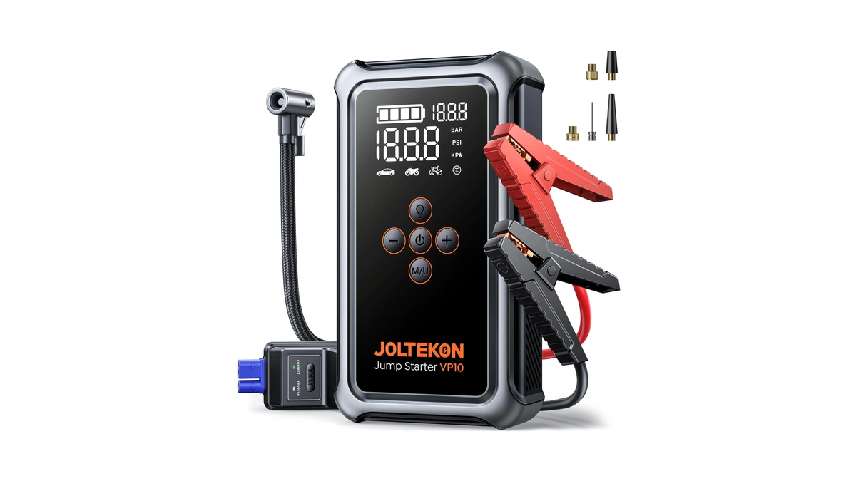 Joltekon Car Battery Jump Starter With Air Compressor 6000a 150psi,