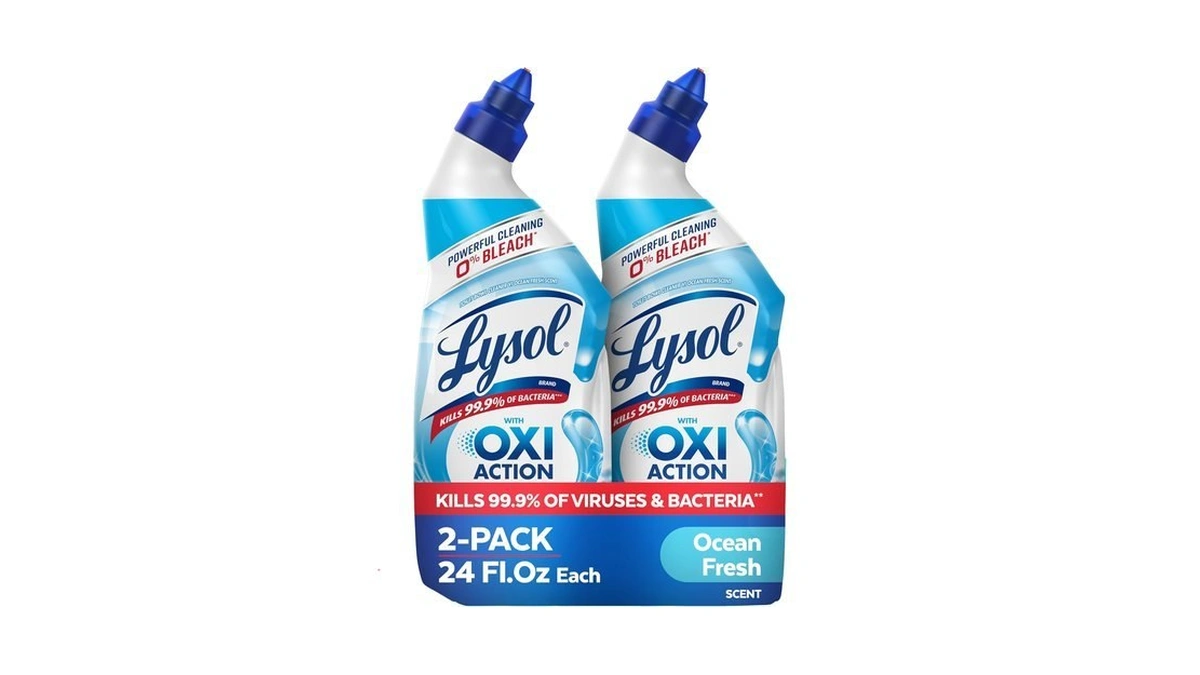 Lysol Toilet Bowl Cleaner Clinging Gel, Oxi Action, 0% Bleach,