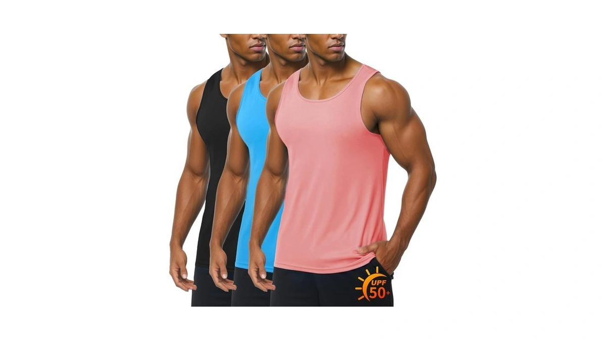 Zity Men Muscle Shirts Upf 50+ Tank 3 Pack Fast