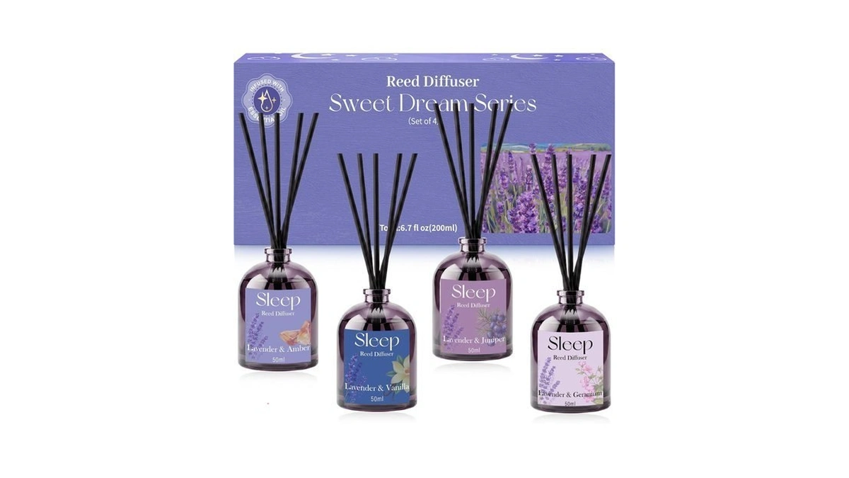 Scentorini Reed Diffuser Set, 6.76oz, Lavender Essential Oil Diffuser