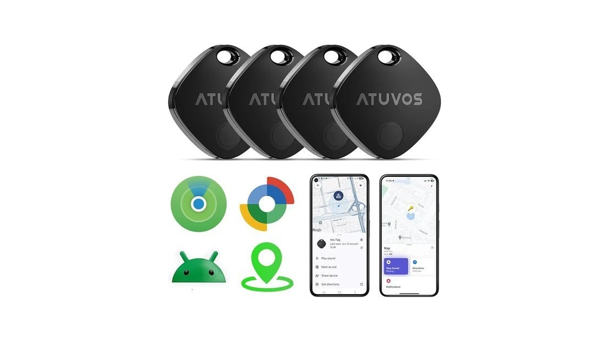 Atuvos Air Tracker Tags-4 Pack For Android & Ios, Tracker