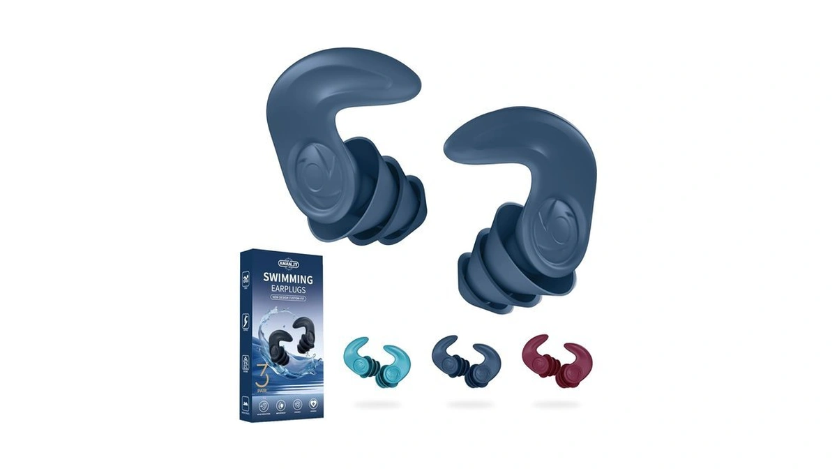 Waterproof Swimming Ear Plugs For Adults Kids, 3 Pairs Reusable