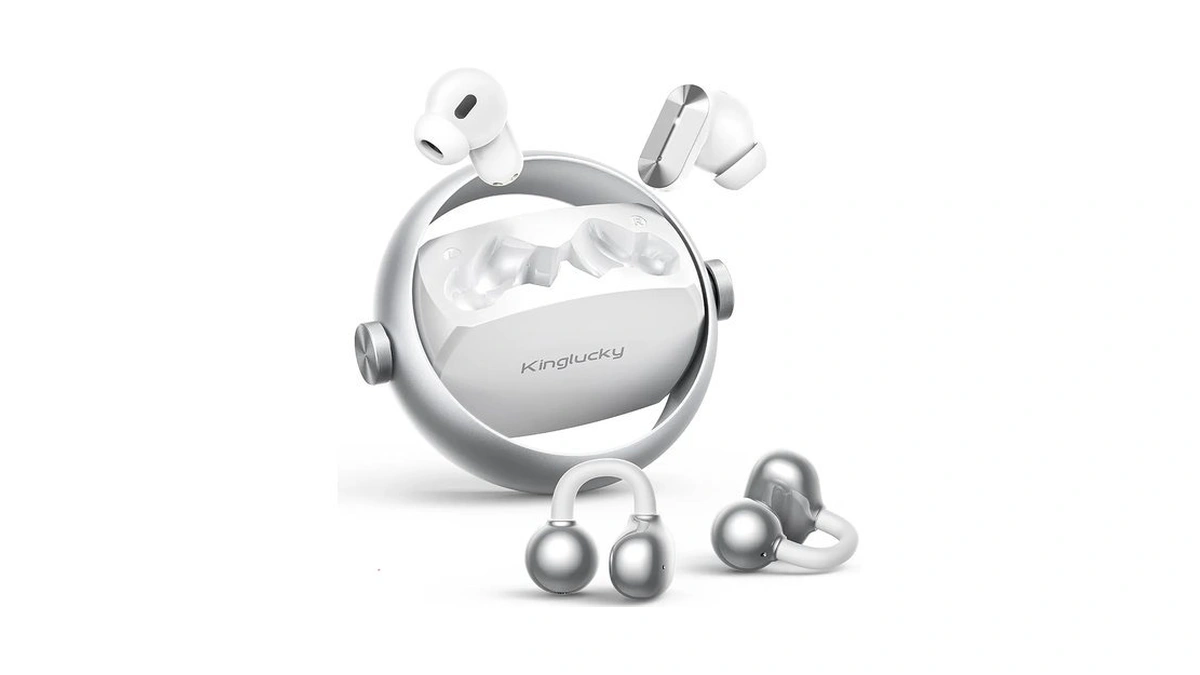 Kinglucky 2-in-1 Wireless Earbuds, In-ear & Open Ear Clip-on Earbuds