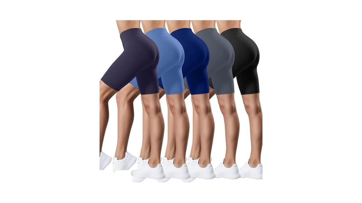 Coume 5 Pack Biker Shorts For Women 8 Inch High