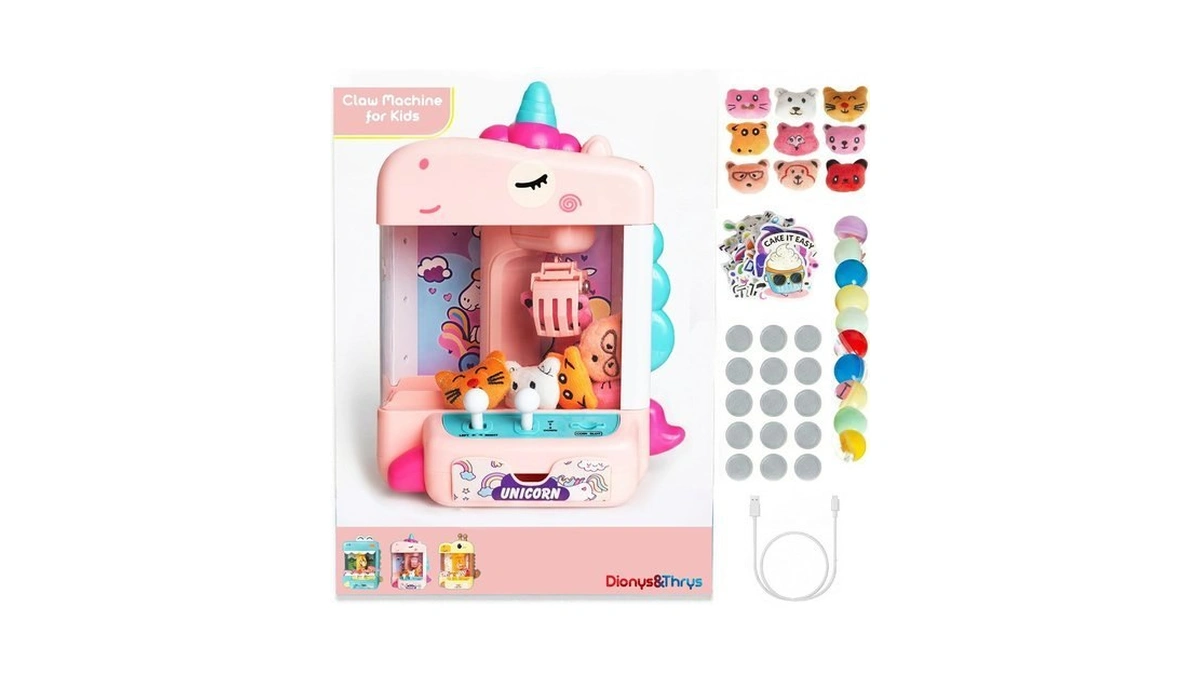 Claw Machine For Kids With 10 Plush Toys, 10 Surprise