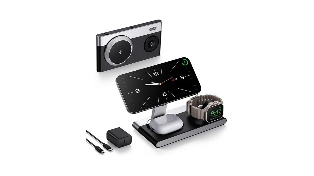 3 In 1 Magnetic Wireless Charging Station For Apple Devices,foldable