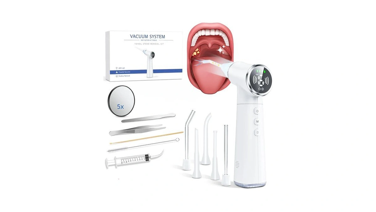Electric Tonsil Stone Remover Vacuum Usb Rechargeable, 6 Suction Levels