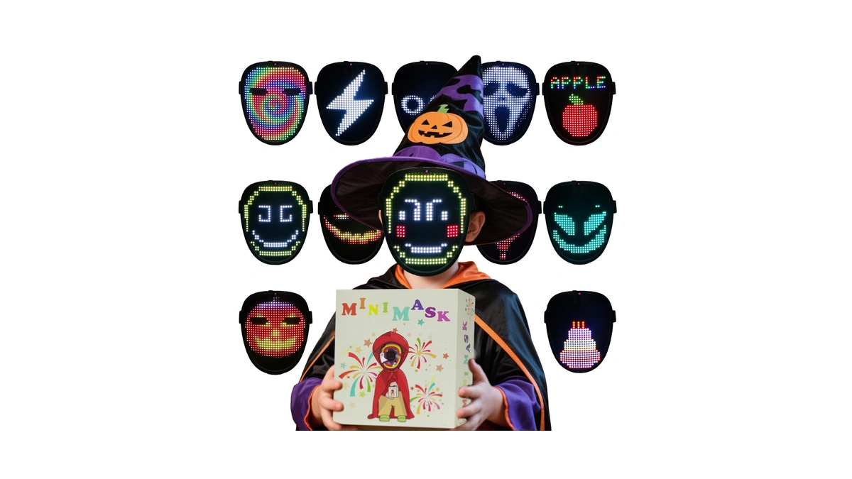 Jdbmaoye Led Mask For Kids, Light Up Mask With Gesture