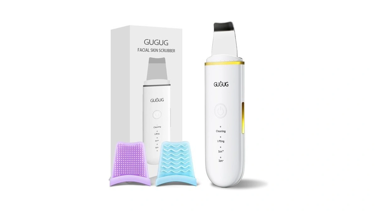 Gugug Skin Scrubber Spatula Pore Cleaner Blackhead Remover,4 Modes,white