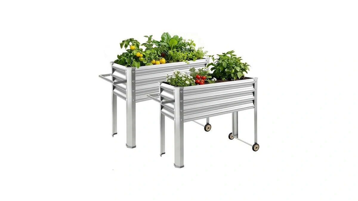 Land Guard 2 Pack Galvanized Raised Garden Bed With Legs