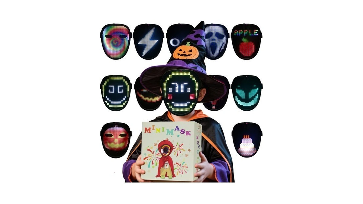 Jdbmaoye Led Mask For Kids, Light Up Mask With Gesture