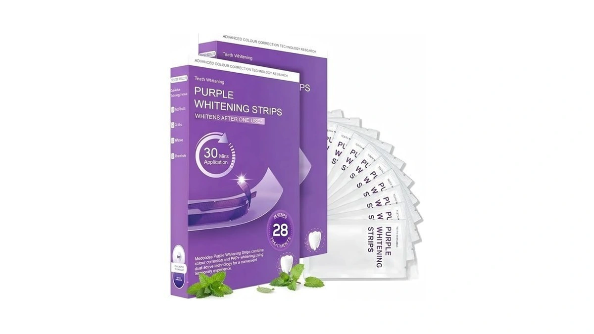 Keke Teeth Whitening Strips, Pap Formula Purple Whitening, Gentle Formula