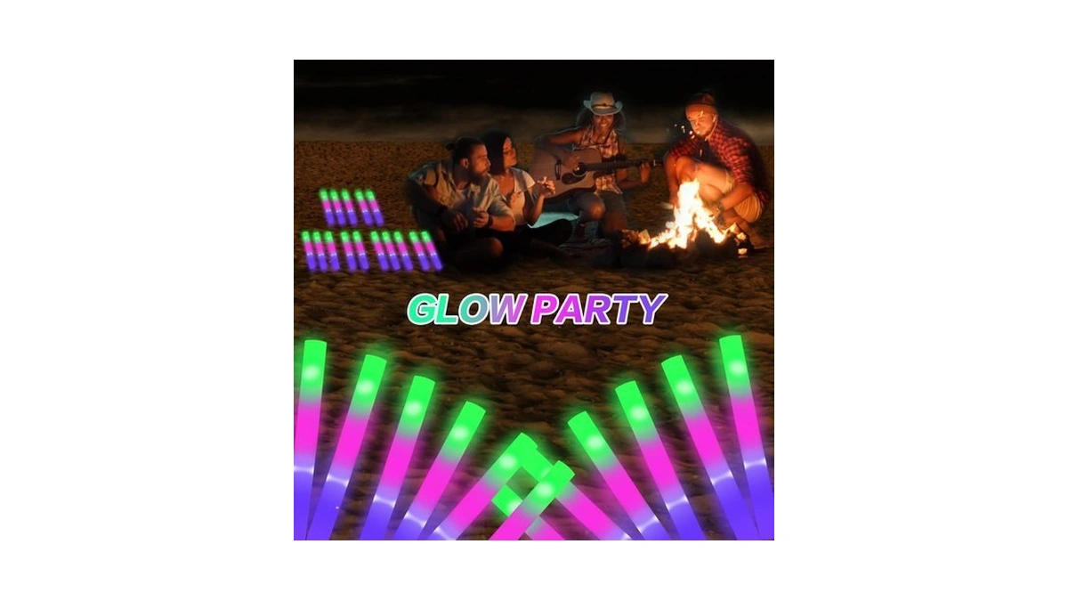 210 Pcs Led Foam Glow Sticks Bulk, Foam Light Up