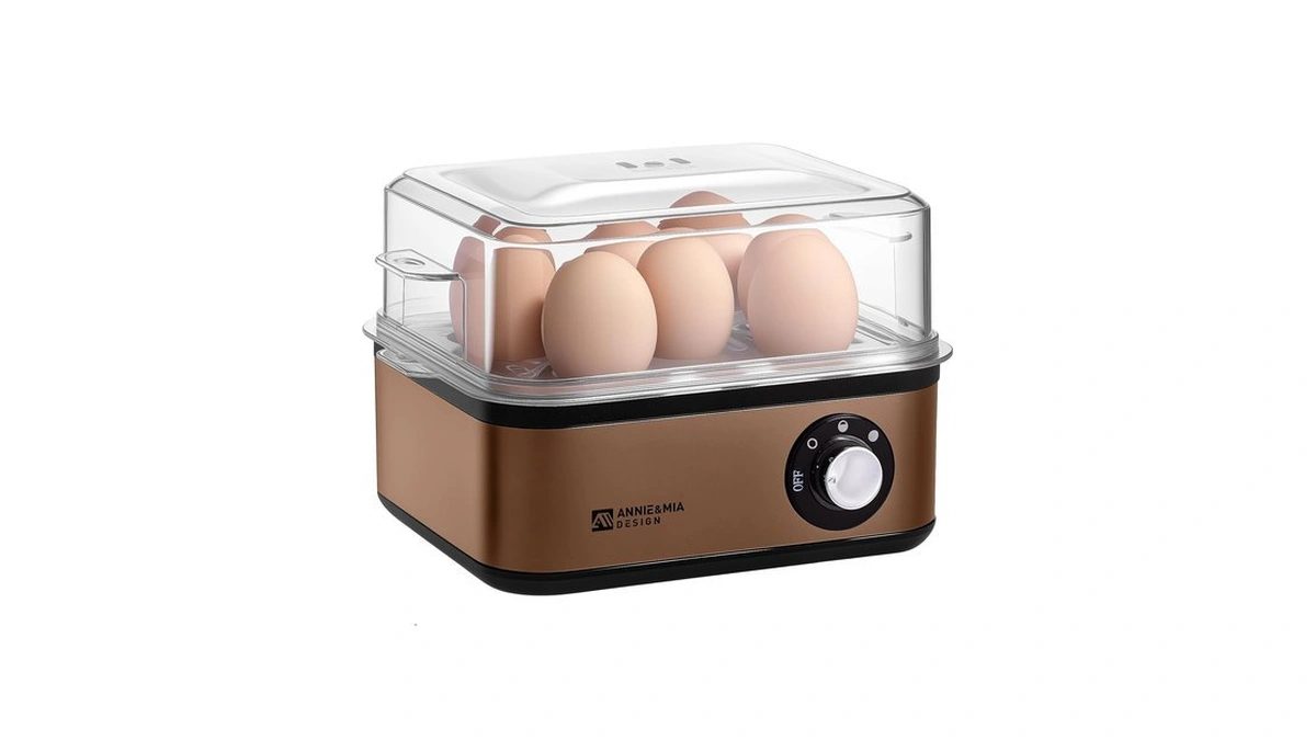 Annie & Mia Design Stainless Steel Electric Rapid Egg Cooker,