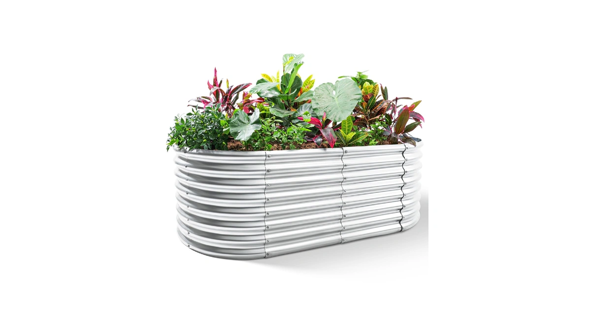 Land Guard Galvanized Raised Garden Bed, 8x4x2ft Planter Boxes Outdoor,
