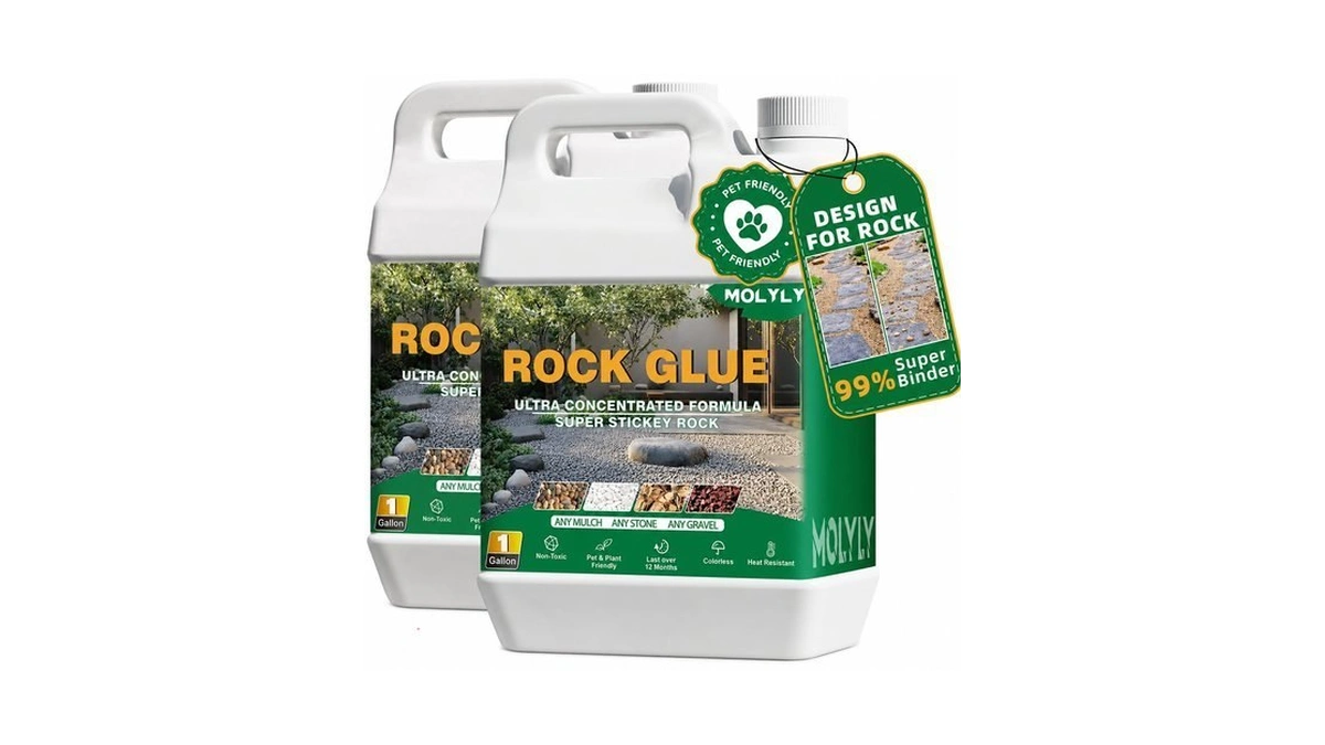 Molyly Rock Glue For Landscaping - 2 Gallon Mulch Glue