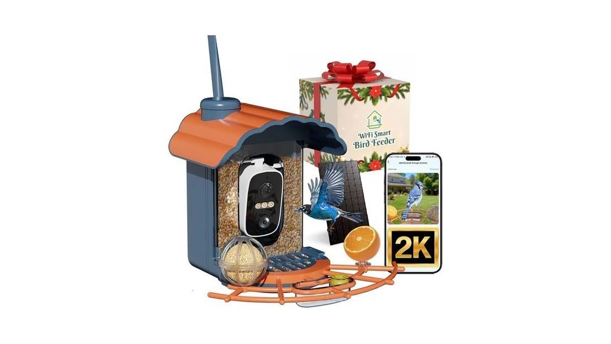 Smart Bird Feeder With 2k Camera: Wireless Wild Bird Feeder