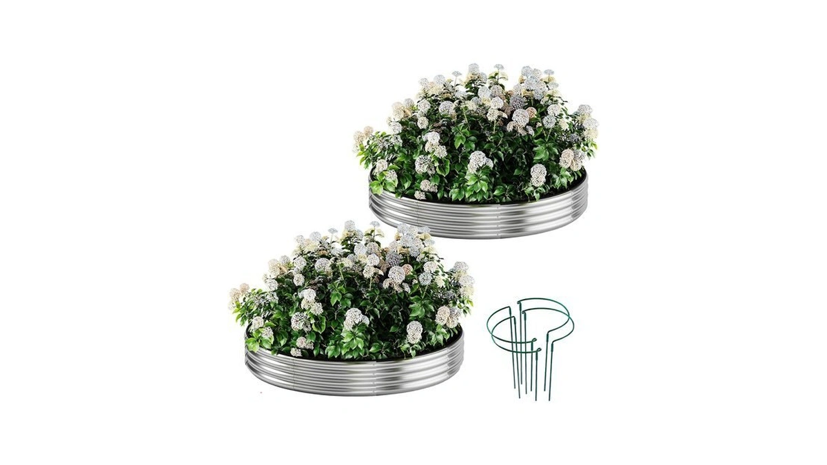 Zfhgarden Galvanized Metal Planter Round Raised Garden Bed Kit For