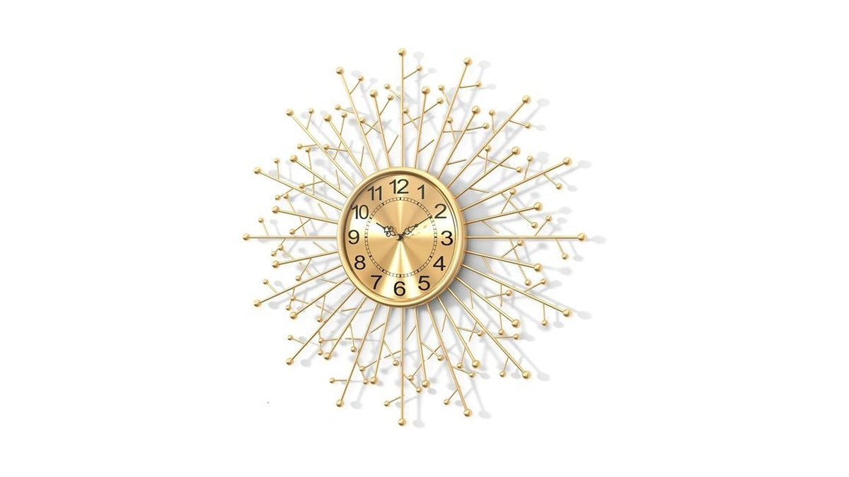 Daydayart Large Modern Gold Wall Clock Decorative Mid Century Sunburst