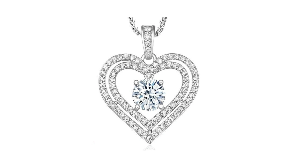 Heart Moissanite Gold Necklace For Women,gra Certified D Vvs1 925