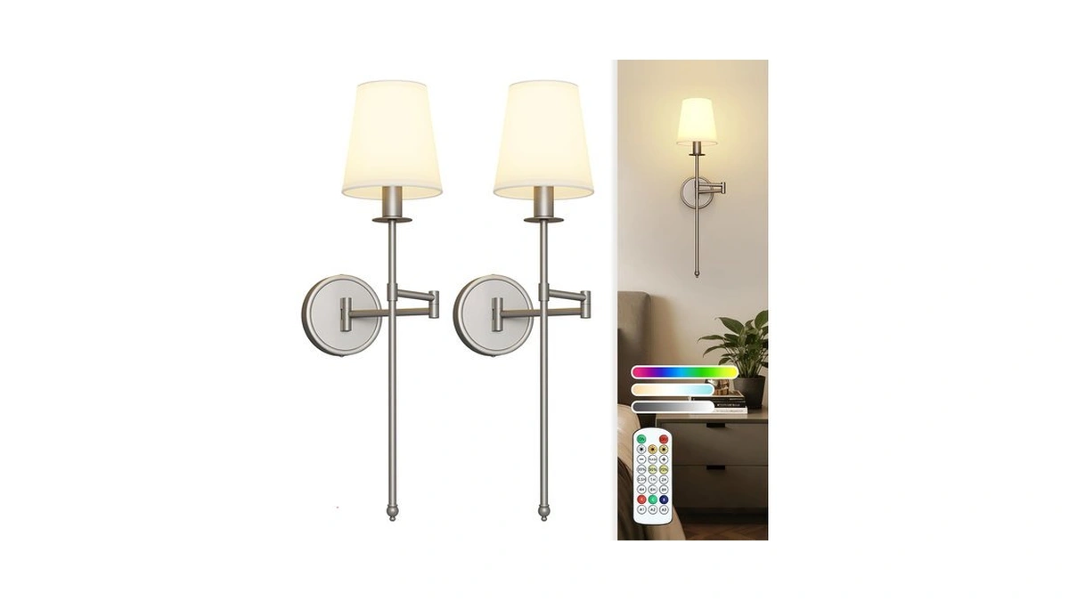 Joosenhouse Battery Operated Wall Sconces Set Of 2, 24.8 Inch