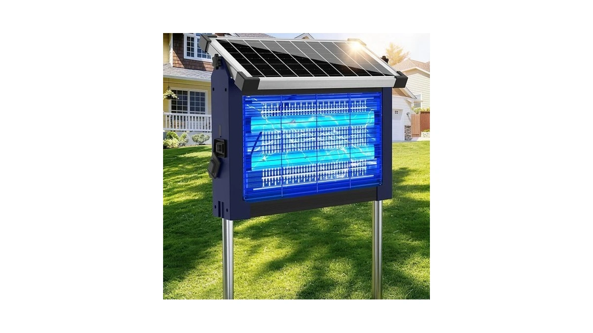 Solar Bug Zapper Outdoor Waterproof, 4500v Rechargeable Mosquito Zapper With