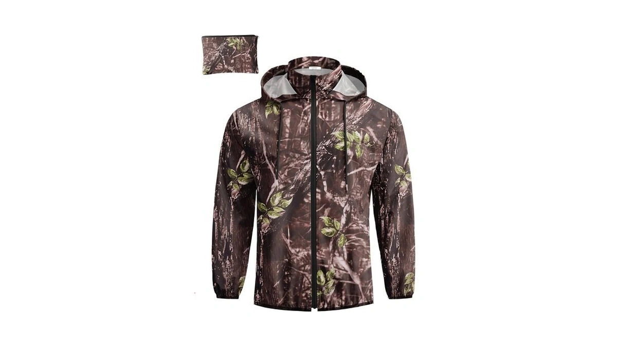 Coofandy Men's Light Rain Jacket With Hood Packable Waterproof Raincoat