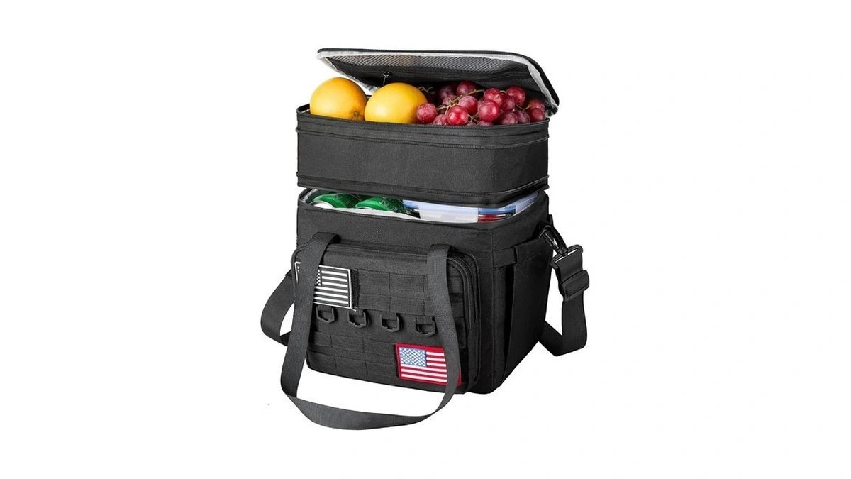 Dolopl Lunch Box For Men, Black Insulated Expandable Lunch Bag