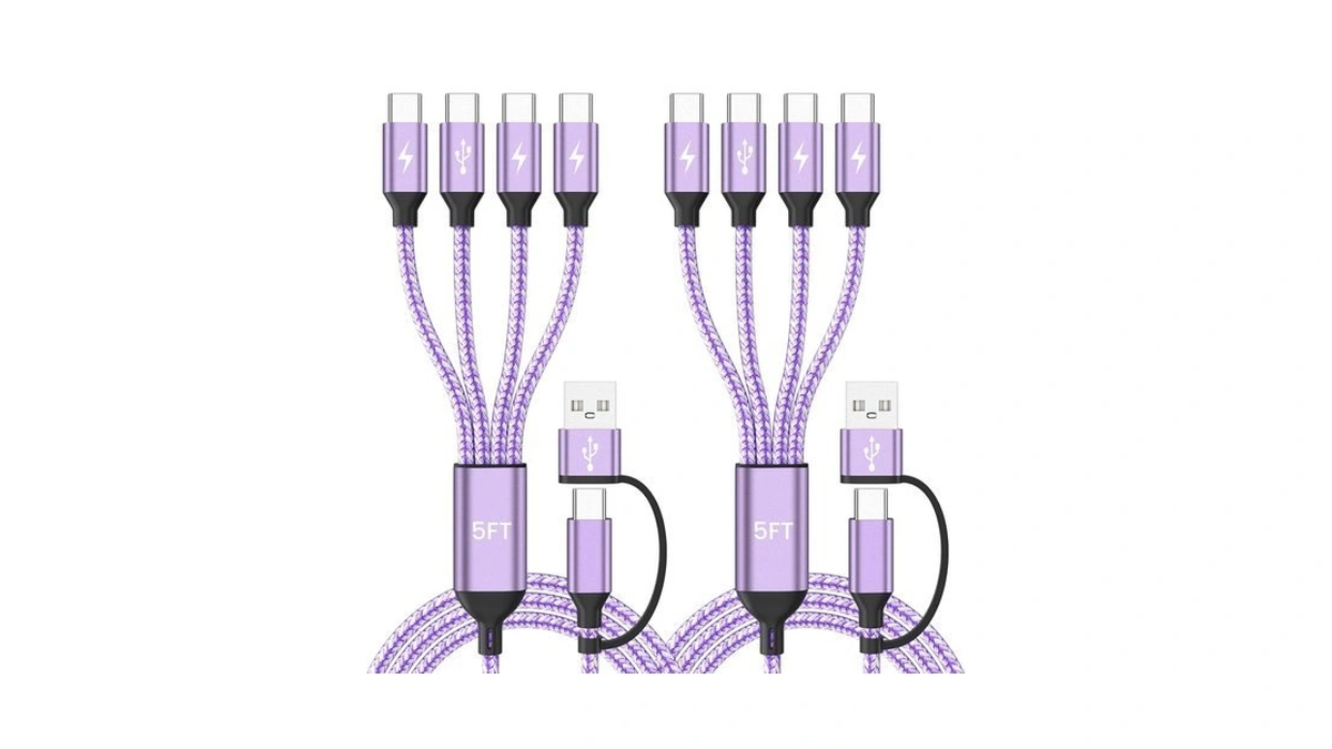 Usb C Splitter Multi Charging Cable For Multiple Devices, Purple,