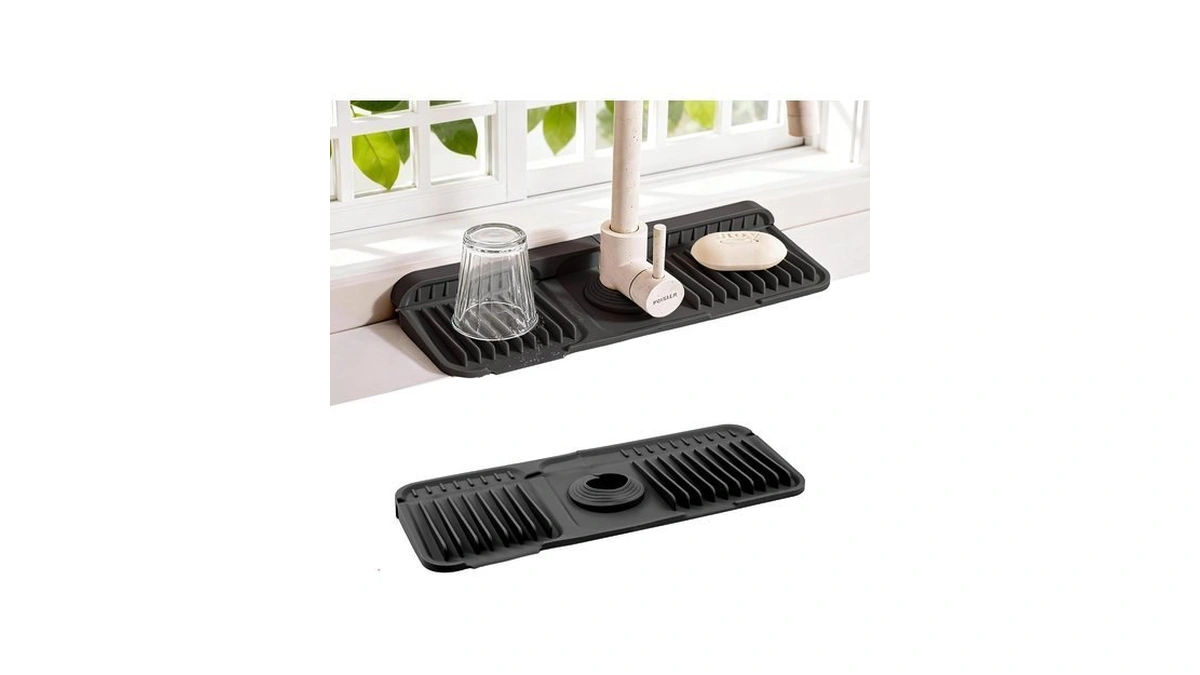 Zjwzlg Faucet Mat For Kitchen Sink Silicone S...