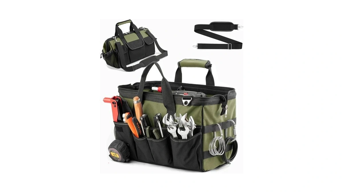 Tool Bag, 16 Inch Foldable Open Top Organizer For Easy