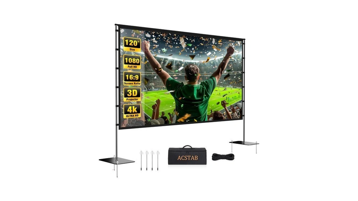 Acstab Outdoor Projector Screen With Stand - 120 Inch Portable