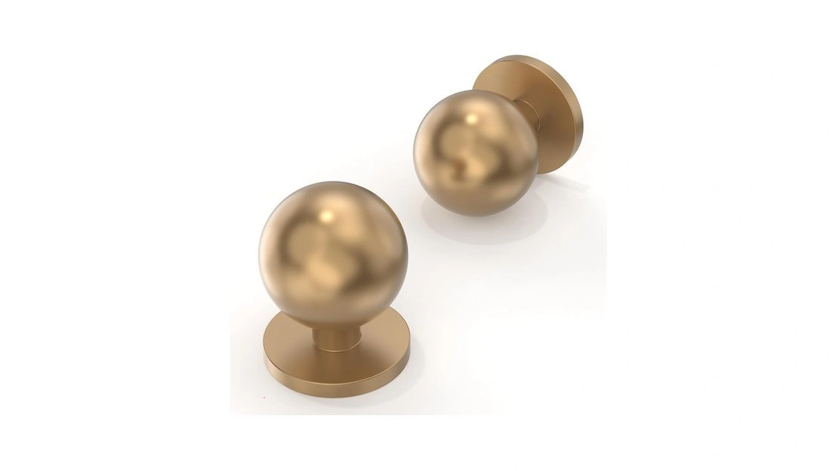 Asimerdeco 10 Pack Champagne Bronze Cabinet Knobs - Round Kitchen