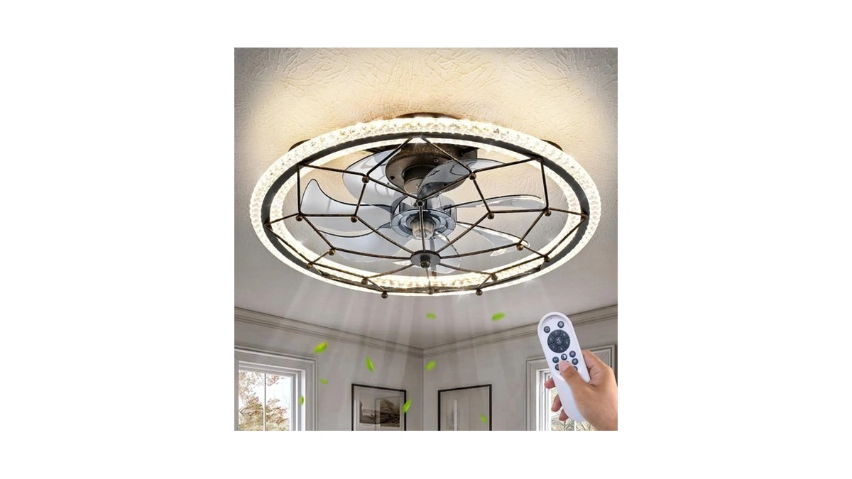 Amazon coupon: Dalouguan Rustic Black Ceiling Fan With