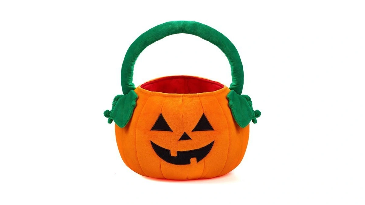 Joyin Halloween Pumpkin Plush Tote Bucket, 11 X 13.4 Inches