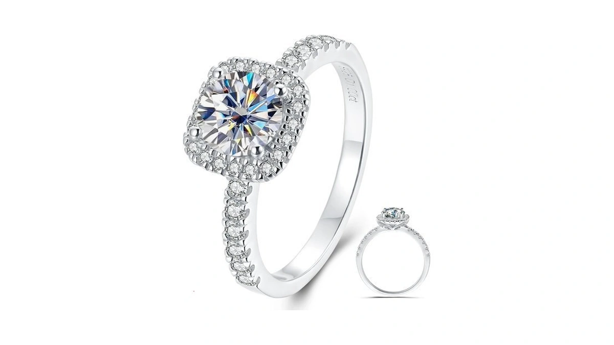 Aihomi Moissanite Wedding Band For Women, D Color Vvs1 Clarity